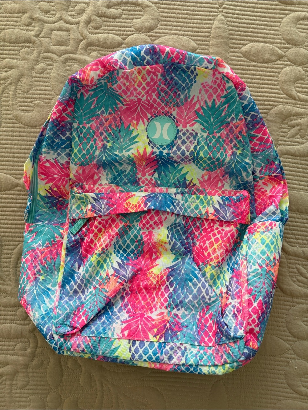 Hurley Pineapple Print Backpack - Pink, Blue, Yellow, Green